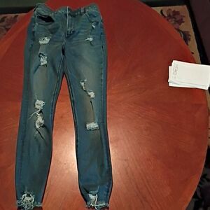Express brand Distressed Denim Jeans - Size: 0Reg   (1094)